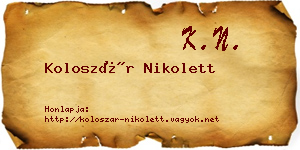 Koloszár Nikolett névjegykártya