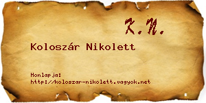 Koloszár Nikolett névjegykártya