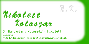 nikolett koloszar business card